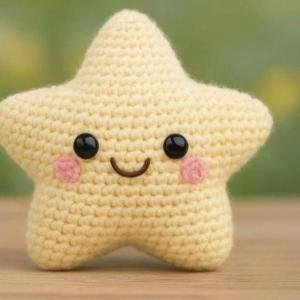 Handmade Crochet Star Keychain
